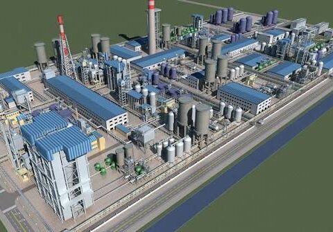 3D engineering model used to create a physical industrial scale model