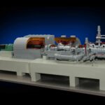 Cutaway engineering model showing internal machinery components